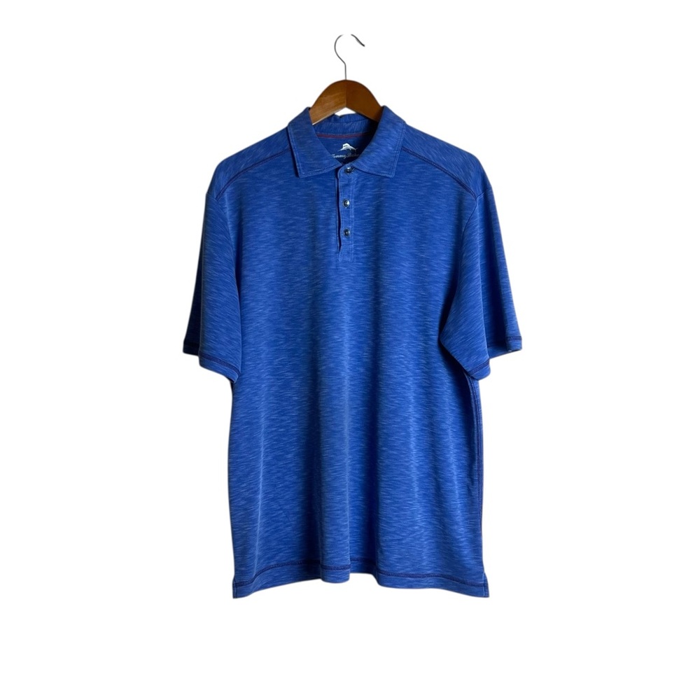 Tommy Bahama blue Tencel blend polo shirt